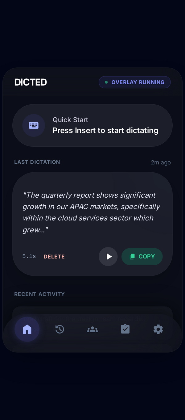 Dicted voice dictation interface preview
